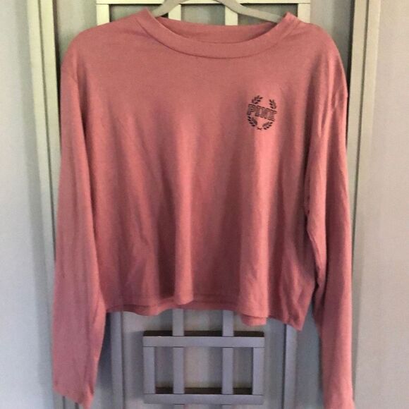 PINK Victoria's Secret Tops - PINK Victoria's Secret mauve cropped oversize T-shirt size M